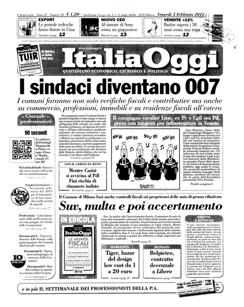 Italia oggi : quotidiano di economia finanza e politica